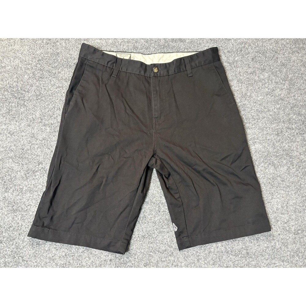 Volcom Chino Shorts Mens 31 Black Cotton Polyester 10" Inseam Casual Summer